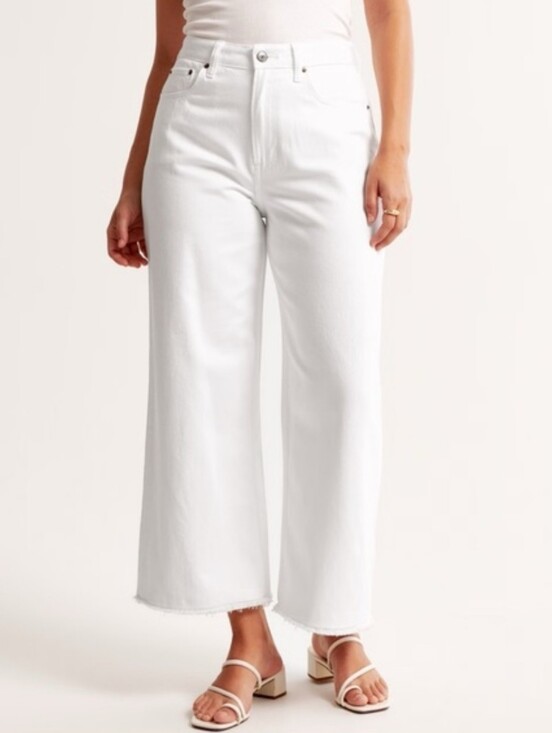 Abercrombie & Fitch Denim - Abercrombie & Fitch White Wide-Leg Flare Jeans